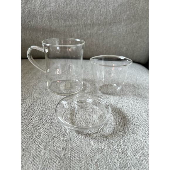 Glass Infuser Mug for Loose Leaf Tea Bamboo Shape 12oz - Picture 2 of 9